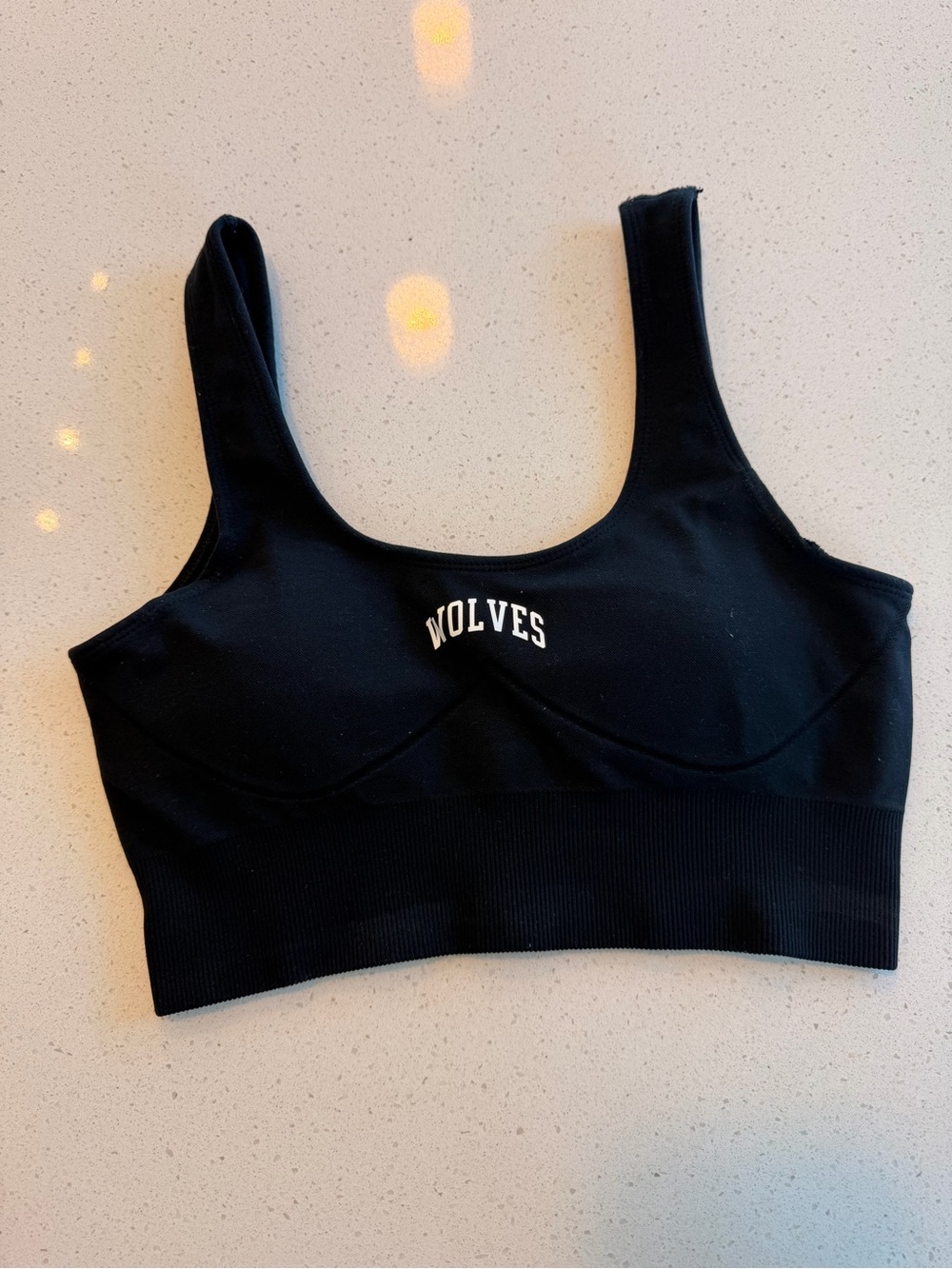 Darc sport Wolves Scoop-Neck Black Sports Bra